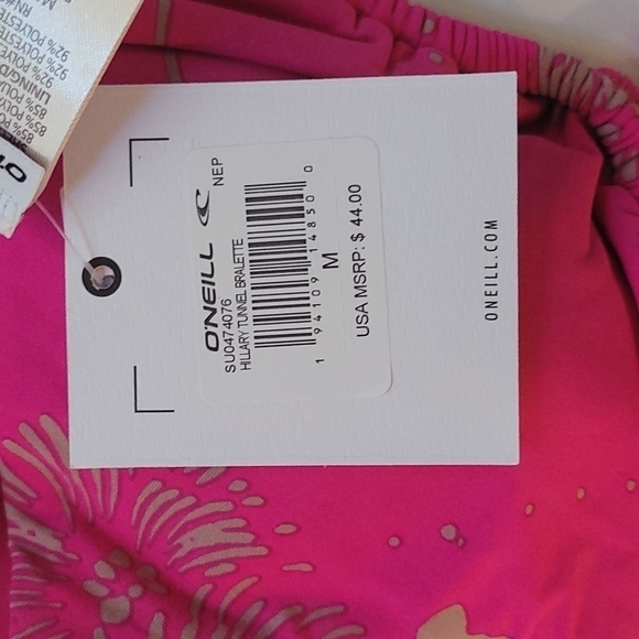 NWT O'Neill Bikini Swim Top Pink Medium - Picture 6 of 6
